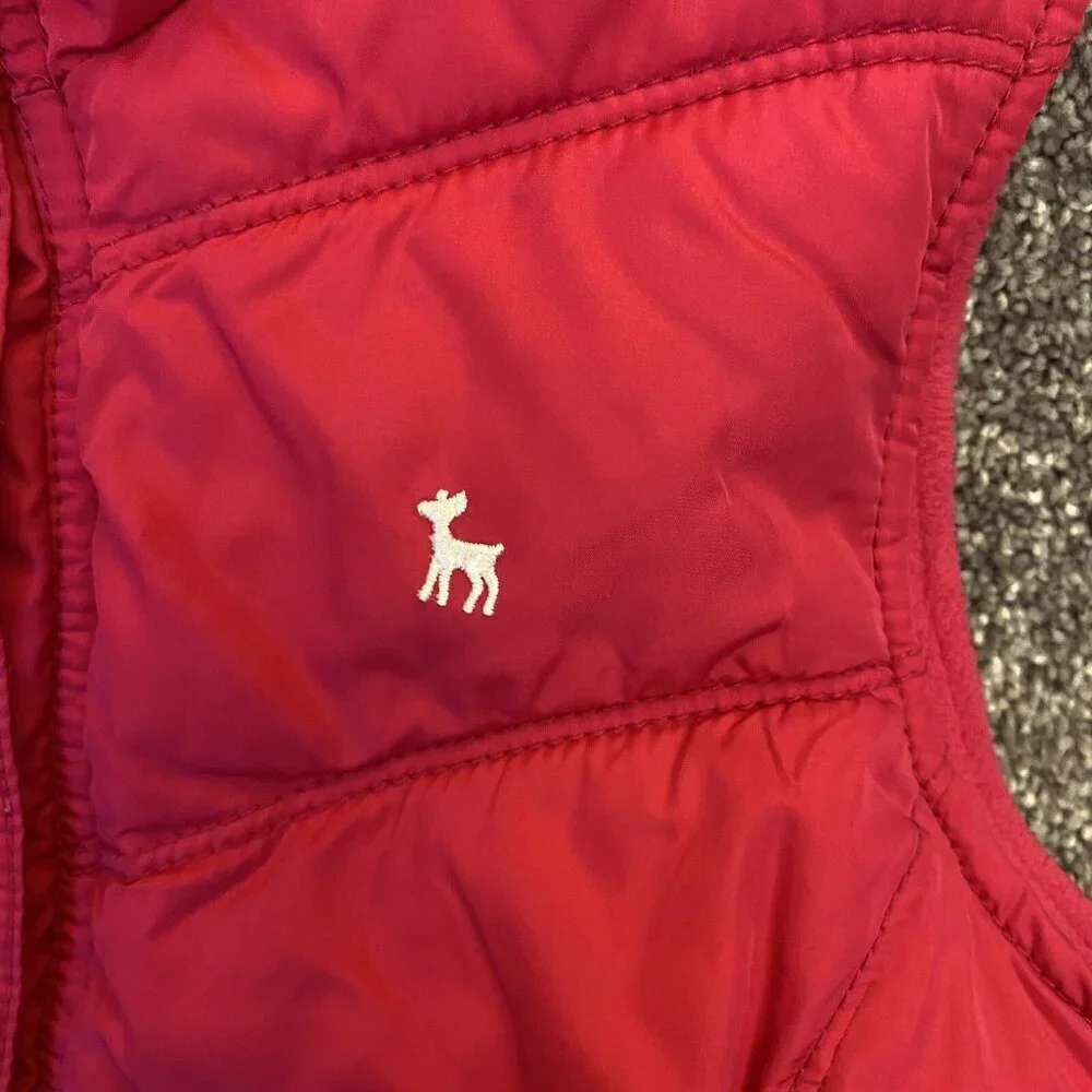 Old Navy Girls Puffer Quilted Vest Size XL Pink Red Sleeveless Lined Pockets EUC